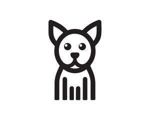Dog logo design vector illustration. Black and white dog logo template