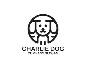 Charlie Dog logo design vector illustration.  