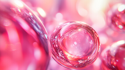 Abstract pink background. Pink spheres
