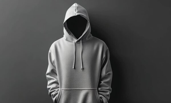 white hoodie jacket with a dark background, suitable for mockup design needs