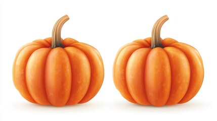 Obraz premium Two pumpkins isolated on white background