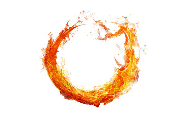 Dynamic ring of fire with vivid flames on a black background, perfect for design and creative projects.