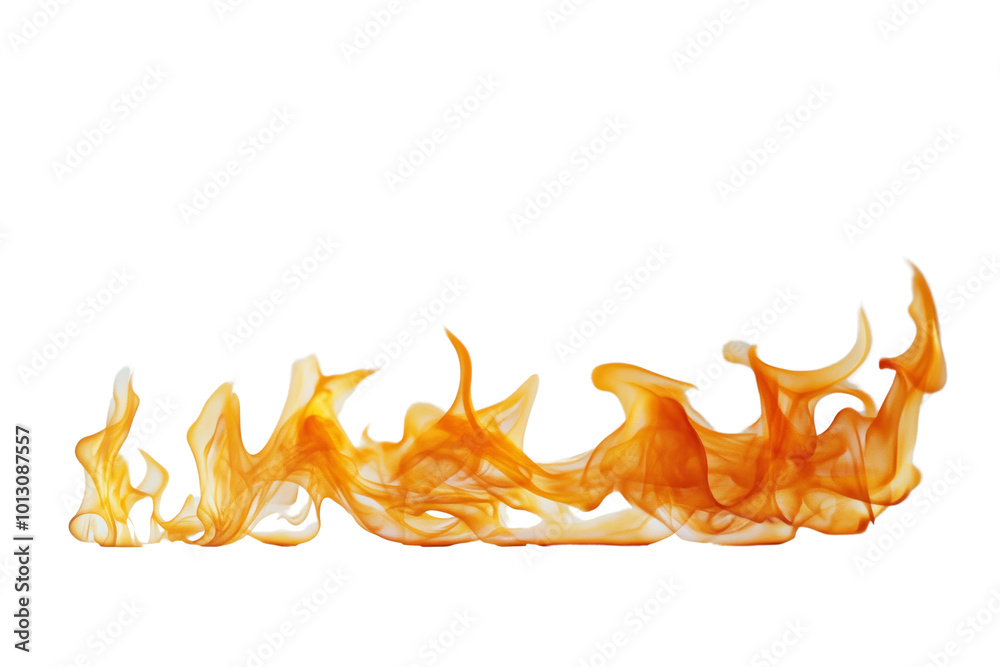 Aufkleber dynamic orange and yellow flames on a white isolate background, ideal for design projects and creati