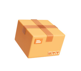 Parcel Box or brown cardboard boxes 3d illustration background