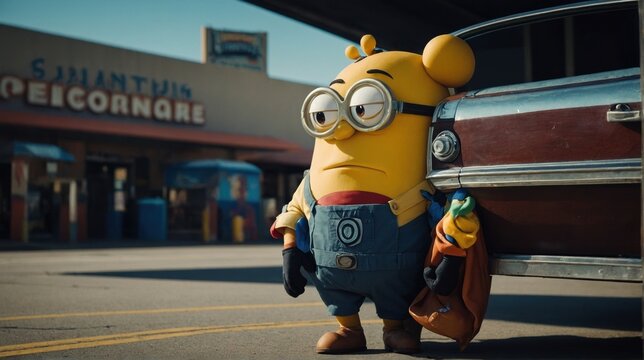 A talented cartoon character acting in a local theater production