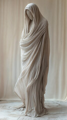 Corps dans un drap blanc comme un fant&ocirc;me