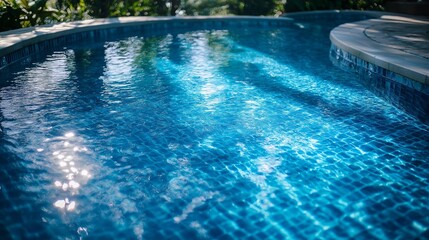 glistening blue swimming pool