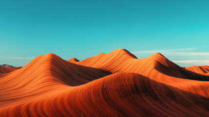 Naklejka premium Colorful Desert Sand Dunes Under Clear Sky