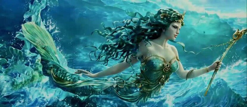 Goddess of the sea, Amphitrite, wife of the Greek god Poseidon. 