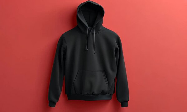 plain black hoodie jacket, suitable for mockup design needs