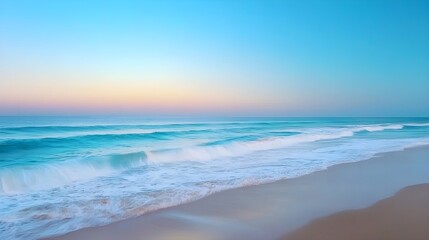 Fototapeta premium Calm Ocean Waves at Sunset