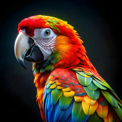 Obraz premium a colorful parrot with a black background