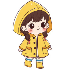 little girl in raincoat