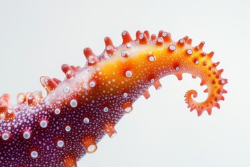 Mystic portrait of Sea Cucumbers in studio, copy space on right side, Close-up View, isolated on white background