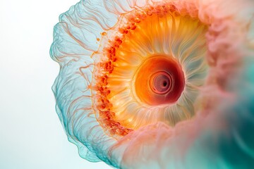 Mystic portrait of Coccolithophore Phytoplankton in studio, copy space on right side, Close-up View, isolated on white background