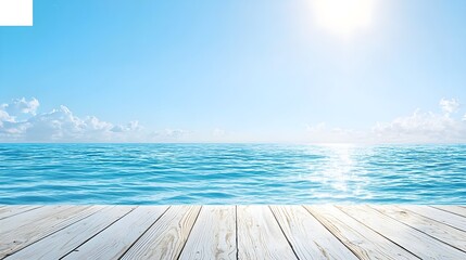 Wooden Deck Over Ocean