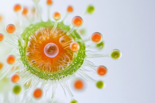Mystic portrait of Synechococcus Picoplankton in studio, copy space on right side, Close-up View, isolated on white background