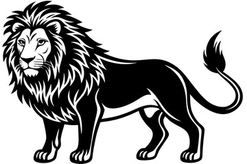 High-quality Lion Silhouette Vector Illustration – Line Art, Icon, Clipart for Logos and Design Elements.