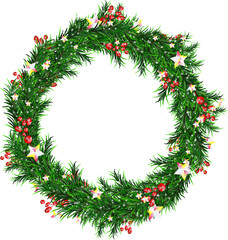 Fototapeta premium Winter wreath, christmas garland
