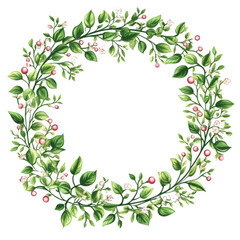 Obraz premium Floral Laurel Wreath, Vector Illustration, Isolated on White Background
