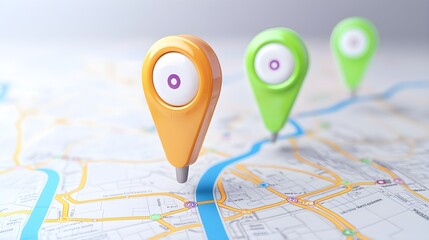 Fototapeta premium Logistic Route Planning Map, detailed close-up of routes and annotations for efficient transportation and delivery management