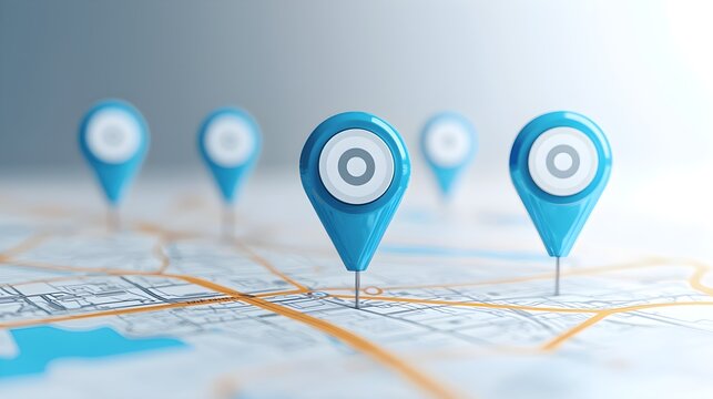 Logistic Route Planning Map, detailed close-up of strategic routes and key locations for efficient transportation management