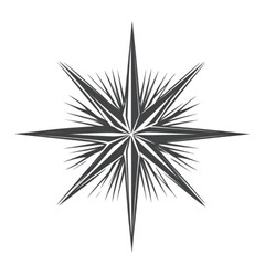 Obraz premium Compass Rose Design, Minimalist Vector Illustration, Isolated on White Background
