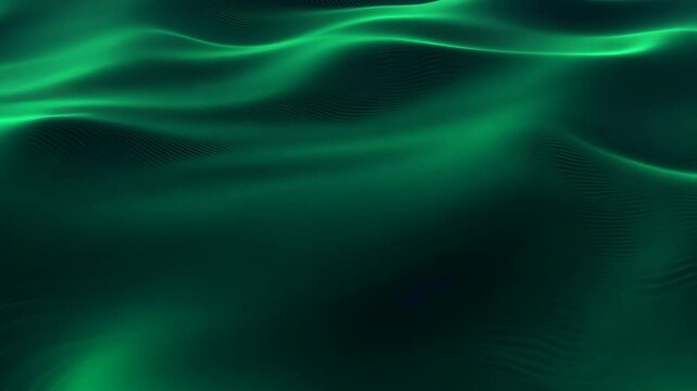 
A static shot of a beautiful abstract wave background, featuring a dark emerald green color and a subtle smoke texture effect.