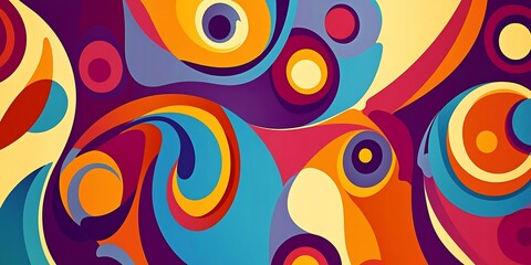 Abstract Painting of Multicolored Concentric Circles
