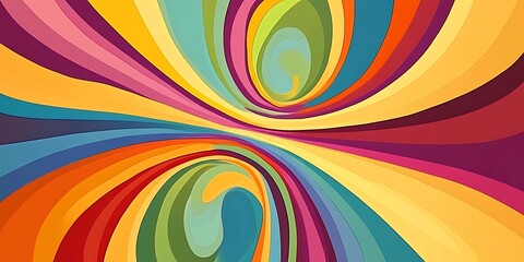 Obraz premium Abstract Painting of Multicolored Concentric Circles 
