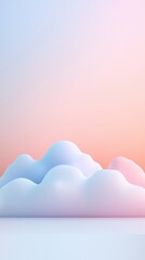 Fototapeta premium Soft Pastel Gradient Background with Clouds