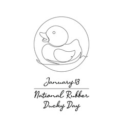line art of National Rubber Ducky Day good for National Rubber Ducky Day celebrate. line art.