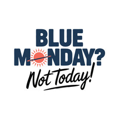 Blue Monday Typography Text Vector Illustration