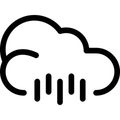 Cloud Rain Icon Outline Style. Simple Weather Symbol Vector Illustration — Pixel-perfect Icon.