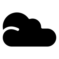 Cloud Icon Solid Style. Simple Weather Symbol Vector Illustration — Pixel-perfect Icon.