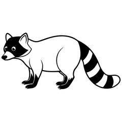 racoon silhouette vector