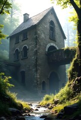 Obraz premium old house in the forest