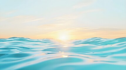 Obraz premium Ocean Sunset Waves Abstract