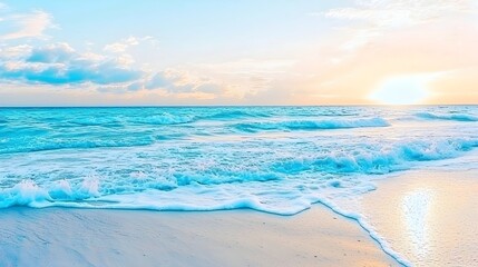 Fototapeta premium Tropical Beach Sunset Waves