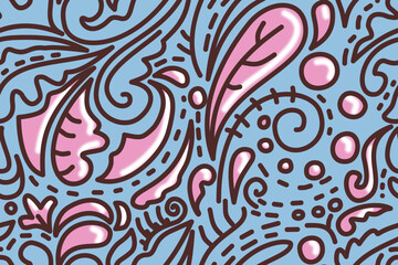 Seamless ethnic abstract and organic form pattern,s styledesign for fabric and printing business.