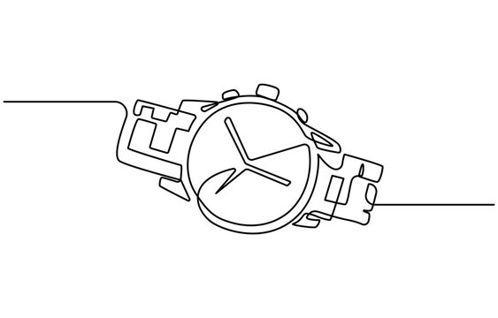 recommend clip art: Watch one line continuous. Line art watch isolated on transparent background. Continuous line of vintage watch, Watch continuous line icon vector illustration. Clock symbol