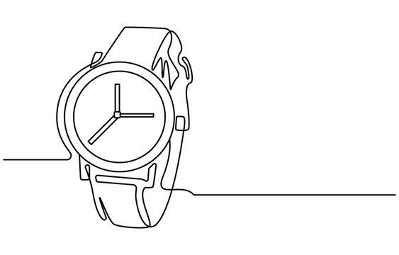 recommend clip art: Watch one line continuous. Line art watch isolated on transparent background. Continuous line of vintage watch, Watch continuous line icon vector illustration. Clock symbol