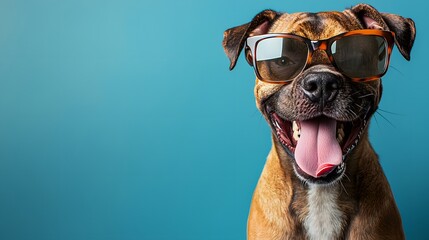 Playful Dog with Sunglasses Enjoys the Day