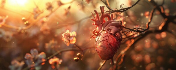 Mind-heart coherence: promoting mental health awareness through their unified efforts, 4K hyperrealistic photo