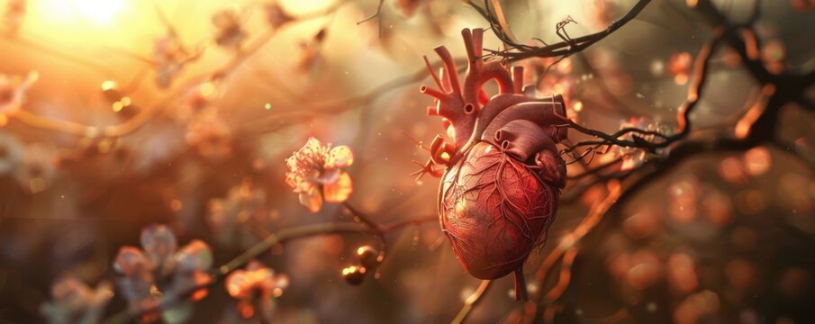 Mind-heart coherence: promoting mental health awareness through their unified efforts, 4K hyperrealistic photo