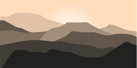 Vector Brown Mountains annd Landscape