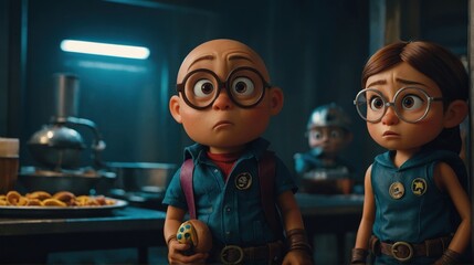 Obraz premium A whimsical character makes crafts from natural materials