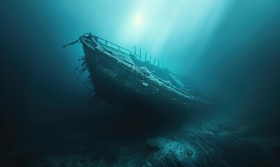 Obraz premium Lost in the Mists of the Bermuda Triangle, 4K hyperrealistic photo