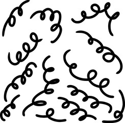 Hand drawn curly abstract doodle vector illustration