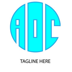 Round Shape A O C Logo Brand Style
